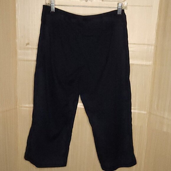 Harold's Navy Linen Blend Cropped Pants 2 - Picture 3 of 7